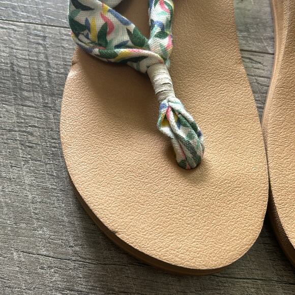 Sanuk #1124156 Sling Soft Top Floral Spring Sandal Women Size  8 green - Picture 10 of 10